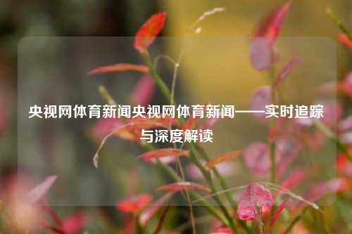 央视网体育新闻央视网体育新闻——实时追踪与深度解读