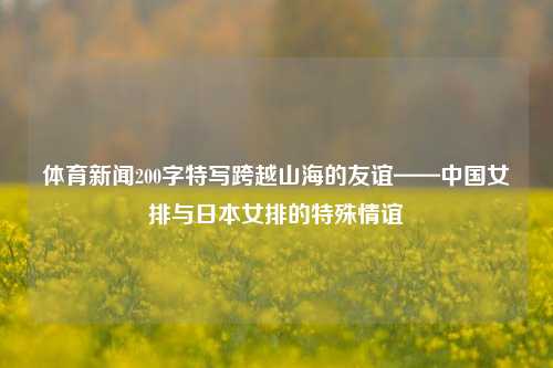 体育新闻200字特写跨越山海的友谊——中国女排与日本女排的特殊情谊