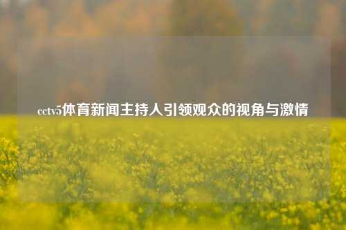 cctv5体育新闻主持人引领观众的视角与激情