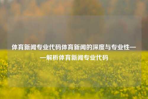 体育新闻专业代码体育新闻的深度与专业性——解析体育新闻专业代码
