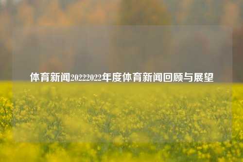 体育新闻20222022年度体育新闻回顾与展望