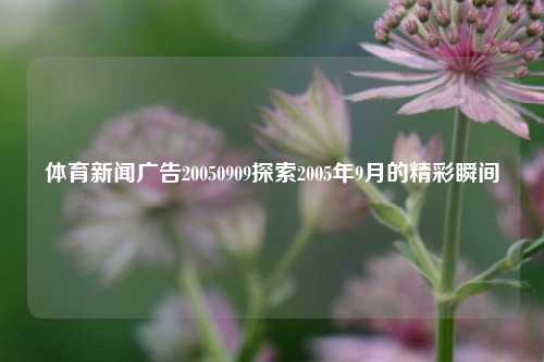 体育新闻广告20050909探索2005年9月的精彩瞬间
