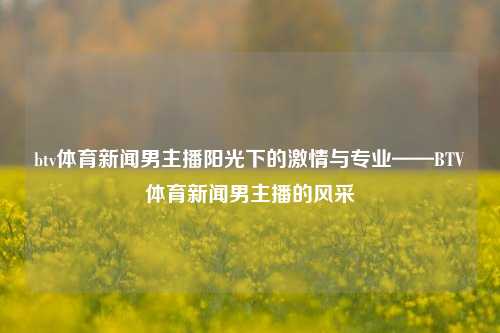btv体育新闻男主播阳光下的激情与专业——BTV体育新闻男主播的风采
