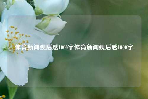 体育新闻观后感1000字体育新闻观后感1000字