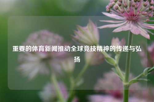 重要的体育新闻推动全球竞技精神的传递与弘扬
