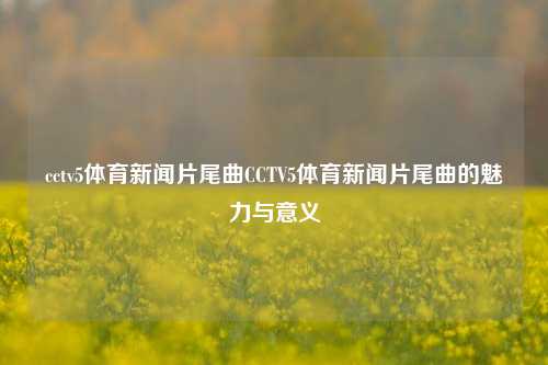 cctv5体育新闻片尾曲CCTV5体育新闻片尾曲的魅力与意义