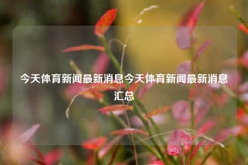 今天体育新闻最新消息今天体育新闻最新消息汇总