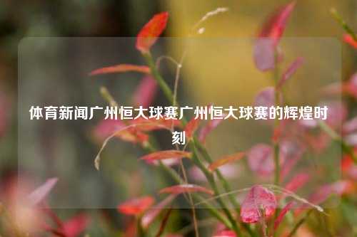 体育新闻广州恒大球赛广州恒大球赛的辉煌时刻