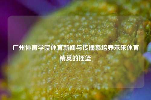 广州体育学院体育新闻与传播系培养未来体育精英的摇篮