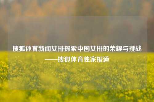 搜狐体育新闻女排探索中国女排的荣耀与挑战——搜狐体育独家报道