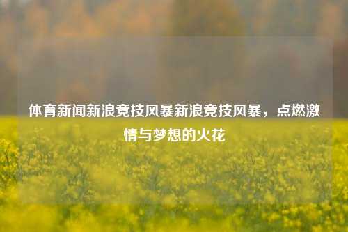 体育新闻新浪竞技风暴新浪竞技风暴，点燃激情与梦想的火花