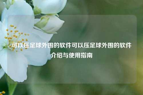可以压足球外围的软件可以压足球外围的软件介绍与使用指南