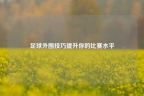 足球外围技巧提升你的比赛水平