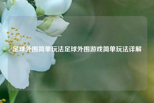 足球外围简单玩法足球外围游戏简单玩法详解