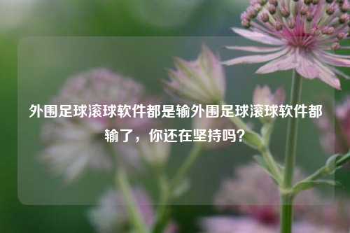 外围足球滚球软件都是输外围足球滚球软件都输了，你还在坚持吗？