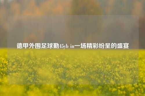 德甲外围足球勤45yb in一场精彩纷呈的盛宴
