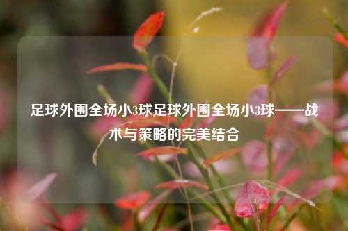足球外围全场小3球足球外围全场小3球——战术与策略的完美结合
