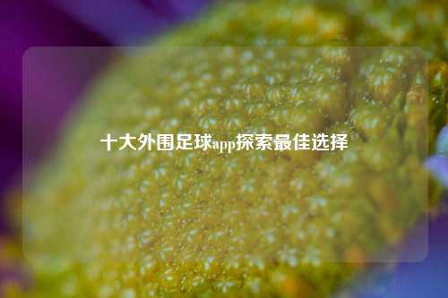 十大外围足球app探索最佳选择