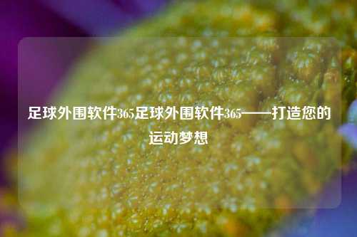 足球外围软件365足球外围软件365——打造您的运动梦想