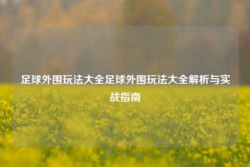 足球外围玩法大全足球外围玩法大全解析与实战指南
