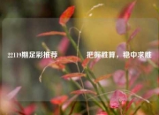 22119期足彩推荐👉把握胜算，稳中求胜