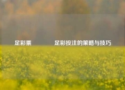 足彩票🌈足彩投注的策略与技巧