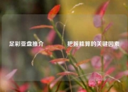足彩亚盘推介🏅把握胜算的关键因素