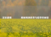 足彩建模🥉揭秘预测胜率与赔率的秘密