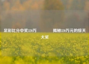 足彩比分中奖320万🥈揭秘320万元的惊天大奖