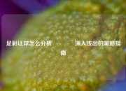 足彩让球怎么分析🥇深入浅出的策略指南