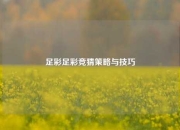 足彩足彩竞猜策略与技巧