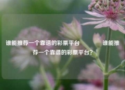 谁能推荐一个靠谱的彩票平台👉谁能推荐一个靠谱的彩票平台？