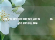 彩票大乐透专家预测推荐号码推荐🌈揭秘未来的幸运数字