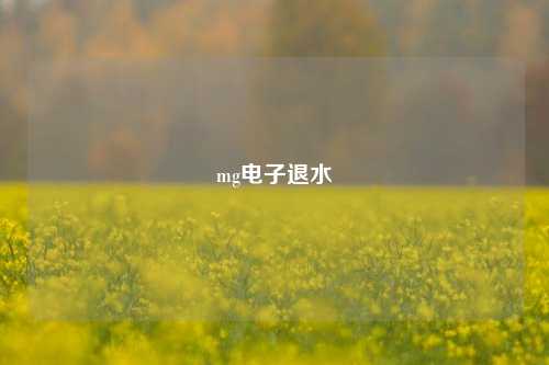 mg电子退水
