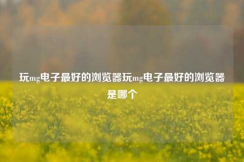 玩mg电子最好的浏览器玩mg电子最好的浏览器是哪个