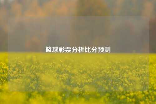 篮球彩票分析比分预测