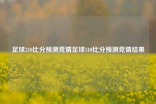 足球310比分预测竞猜足球310比分预测竞猜结果