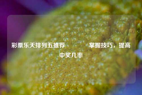 彩票乐天排列五推荐🏅掌握技巧，提高中奖几率