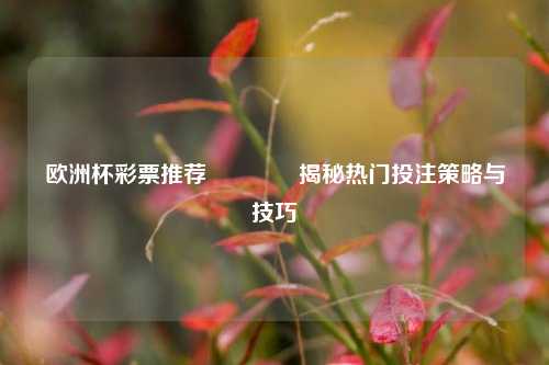 欧洲杯彩票推荐🥇揭秘热门投注策略与技巧