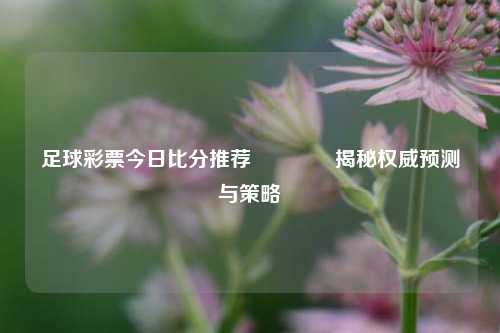 足球彩票今日比分推荐👍揭秘权威预测与策略