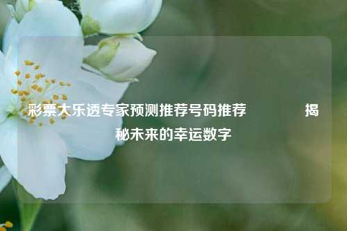 彩票大乐透专家预测推荐号码推荐🌈揭秘未来的幸运数字