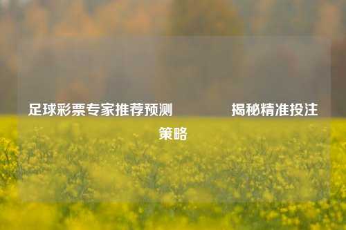 足球彩票专家推荐预测🥈揭秘精准投注策略