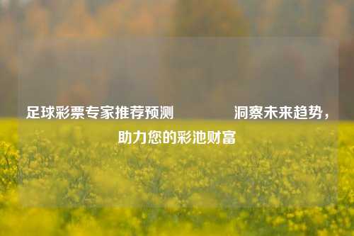 足球彩票专家推荐预测🥇洞察未来趋势，助力您的彩池财富