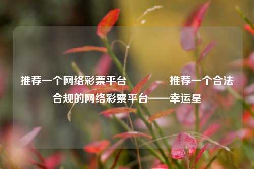 推荐一个网络彩票平台🥈推荐一个合法合规的网络彩票平台——幸运星