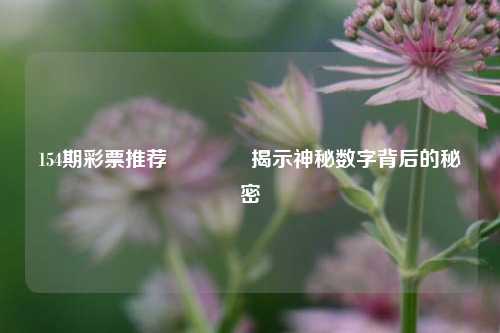 154期彩票推荐🌈揭示神秘数字背后的秘密