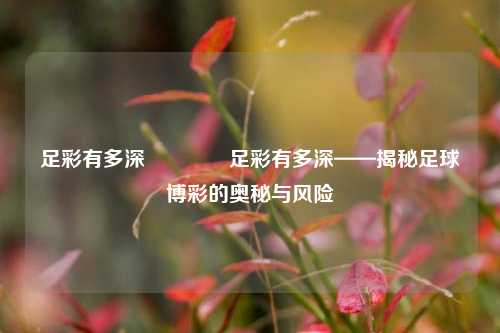 足彩有多深🥇足彩有多深——揭秘足球博彩的奥秘与风险