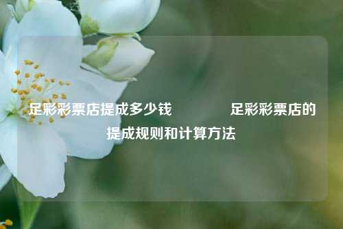 足彩彩票店提成多少钱🏅足彩彩票店的提成规则和计算方法