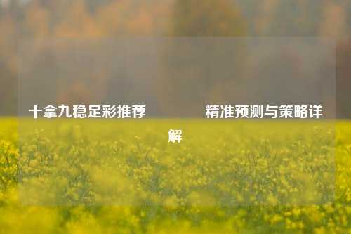 十拿九稳足彩推荐🏅精准预测与策略详解