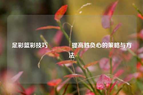 足彩篮彩技巧🏅提高胜负心的策略与方法
