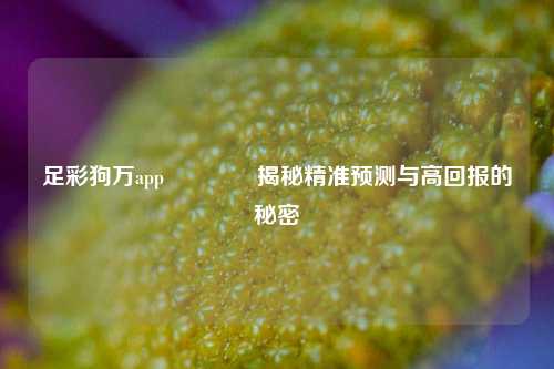 足彩狗万app👈揭秘精准预测与高回报的秘密